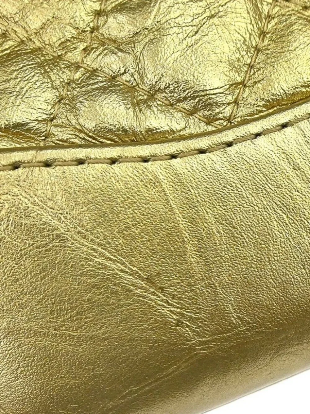 Chanel Gold Lambskin Double Zip Chain WOC Shoulder Bag